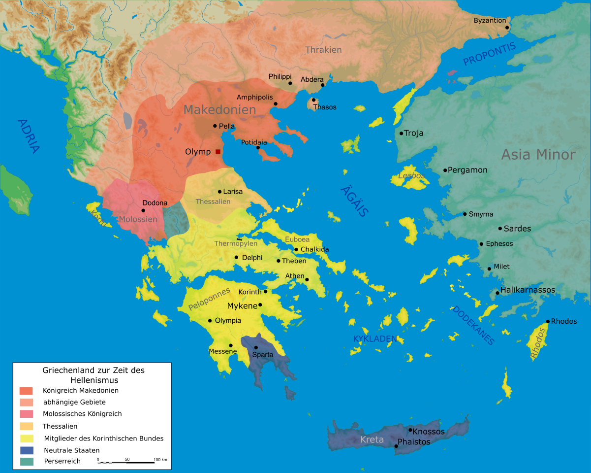 Antikes Griechenland (Landkarte); normale Auflösung